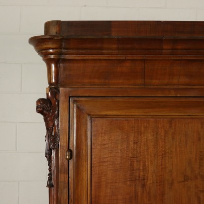 Armoire à trois Portes Noyer Ronce de Noyer Italie Moitié '800