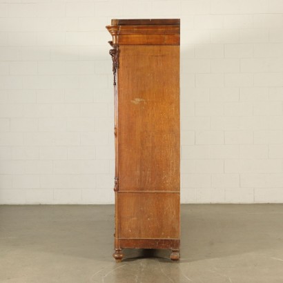 Large Walnut Wardrobe Italy Mid 19th Century