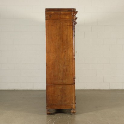 Large Walnut Wardrobe Italy Mid 19th Century