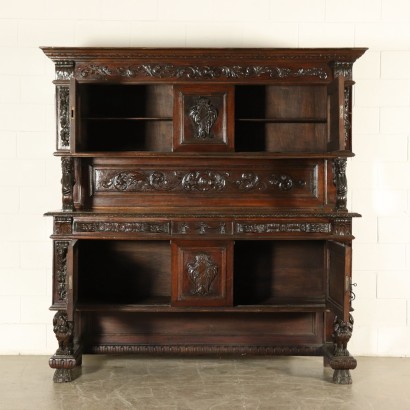 Double Body Walnut Cupboard Italy Early 1900s