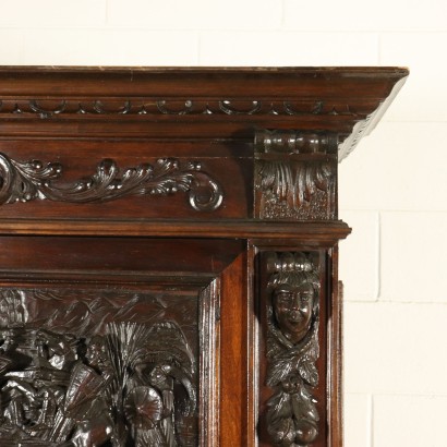 Double Body Walnut Cupboard Italy Early 1900s