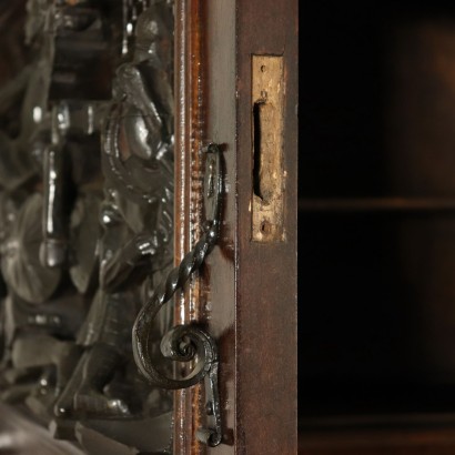 Double Body Walnut Cupboard Italy Early 1900s