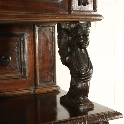 Double Body Walnut Cupboard Italy Early 1900s