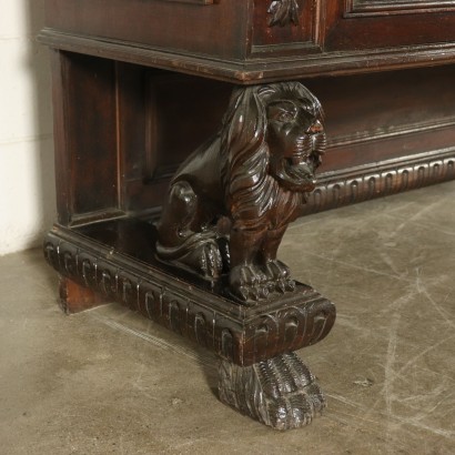 Double Body Walnut Cupboard Italy Early 1900s