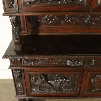 Double Body Walnut Cupboard Italy Early 1900s