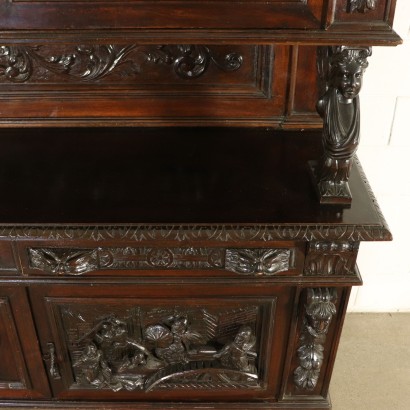 Double Body Walnut Cupboard Italy Early 1900s