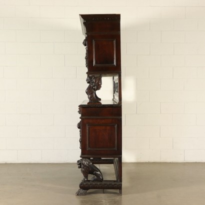 Double Body Walnut Cupboard Italy Early 1900s