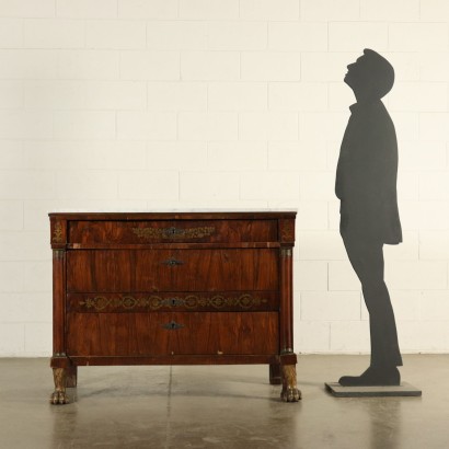 Empire Walnut Chest of Drawers Italy 19th Century