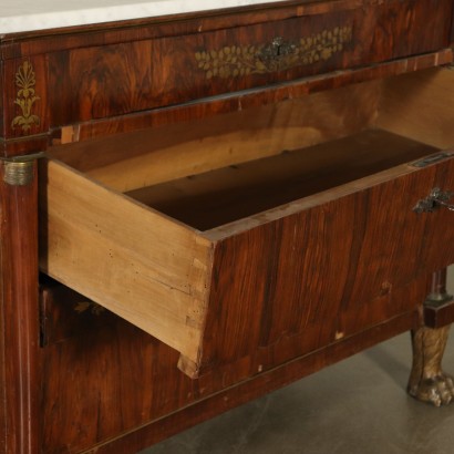 Empire Walnut Chest of Drawers Italy 19th Century