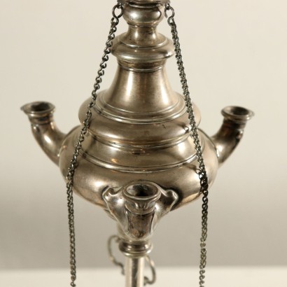 Pair of Silver Oil Lamps Italy 18th Century