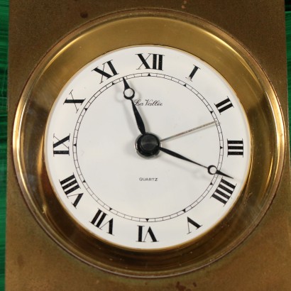 Table Clock La Vallèe Brass 20th Century