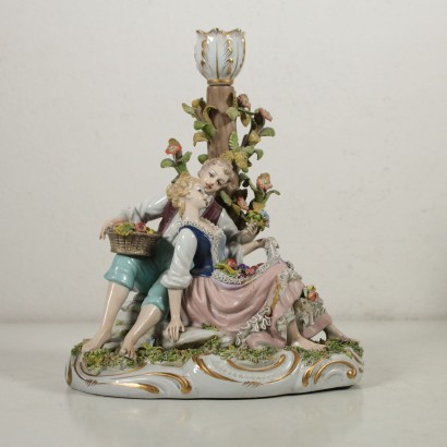 Pair of Capodimonte Figurines Ceramic Italy 20th Century