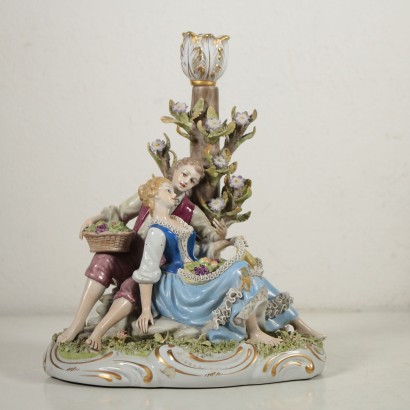 Pair of Capodimonte Figurines Ceramic Italy 20th Century