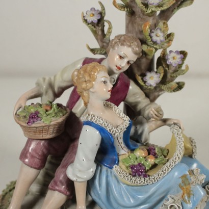 Pair of Capodimonte Figurines Ceramic Italy 20th Century