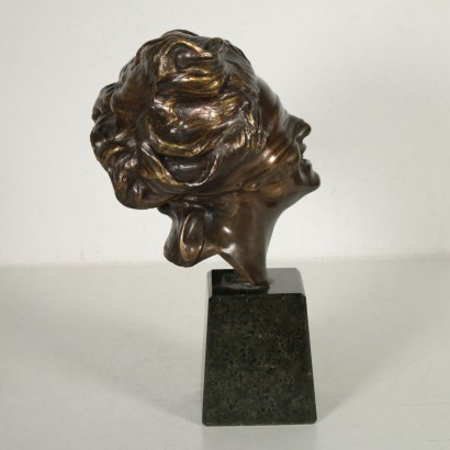 Blindfolded Goddess by Vincenzo Aurisicchio Bronze Sculpture 1900s