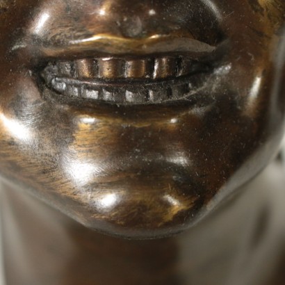 Bronzeskulptur Göttin mit verbundenen Augen von Vincenzo Aurisicchio