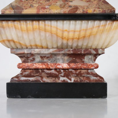 Rectangular Urn made of Colored Marbles Italy 20th Century