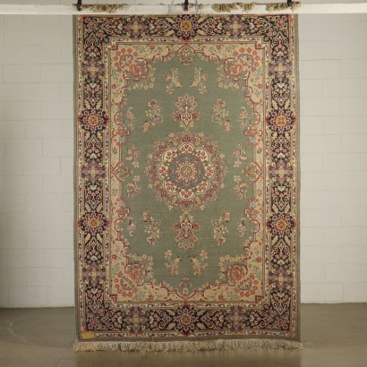 Tapis Kerman Laine Coton Fabrication manuelle Iran Années 90