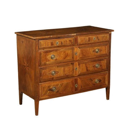 Chest of Drawers Maple Olive Walnut Italy 18th Century