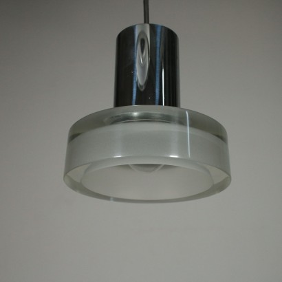 Seguso Ceiling Lamp Metal Glass Vintage Italy 1960s