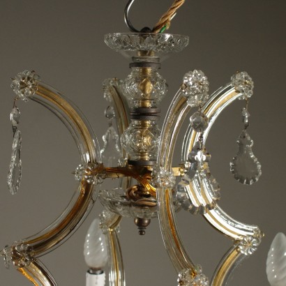 Lustre à quatre Bras Cristal Fabriqué en Italie Fin '800- Début '900