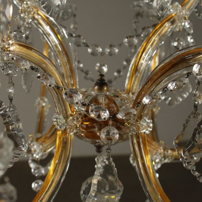 Lustre à quatre Bras Cristal Fabriqué en Italie Fin '800- Début '900