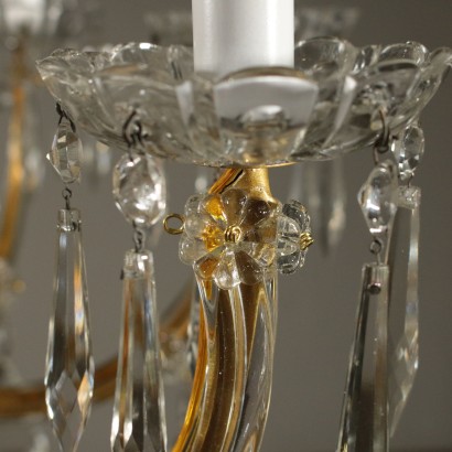 Lustre à quatre Bras Cristal Fabriqué en Italie Fin '800- Début '900