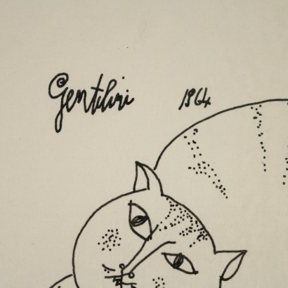 Paar Zeichnungen von Franco Gentilini 20. Jahrhundert