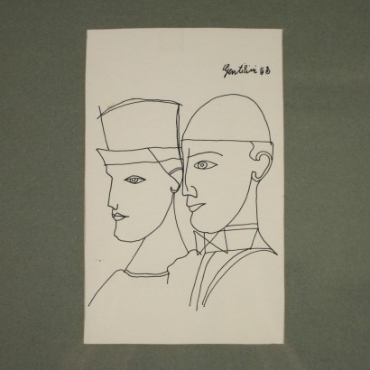 Pair of Drawings by Franco Gentilini 20th Century