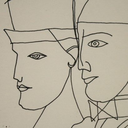 Pair of Drawings by Franco Gentilini 20th Century