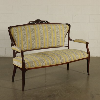 Liberty Mahogany Sofa and Armchairs Italy 20th Century