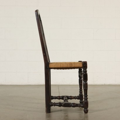 Set of Six Walnut Chairs Italy 18th Century