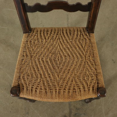 Set of Six Walnut Chairs Italy 18th Century