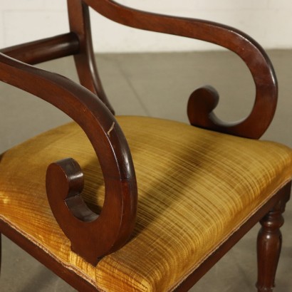 Pair of Armchairs and four Chairs Mahogany France 19th Century