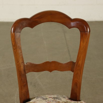 Set of Six Small Walnut Chairs Italy 19th Century