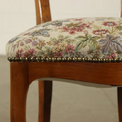 Set of Six Small Walnut Chairs Italy 19th Century