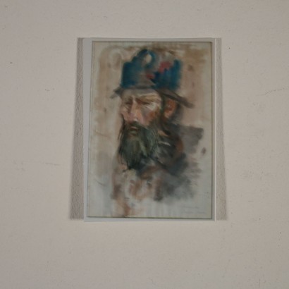 Portrait de Trento Longaretti Aquarelle sur papier '900