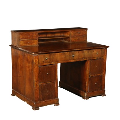 Pedestal Desk Cherry Walnut Austria Mid 1800s