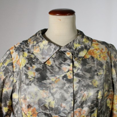 Vintage Dress with Yellow Floral Print 1950s