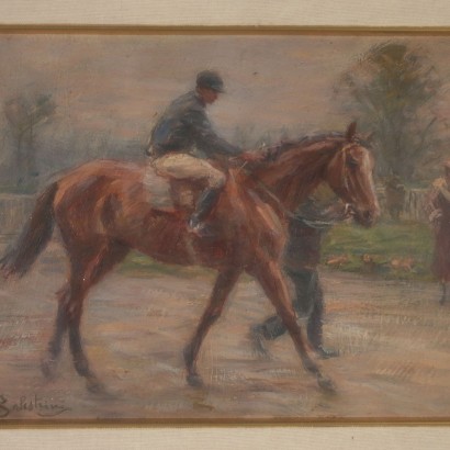 Horse with Jockey Carlo Balestrini Painting 19th Century