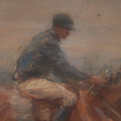 Horse with Jockey Carlo Balestrini Painting 19th Century