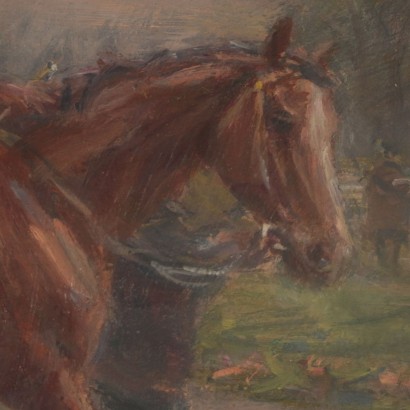 Horse with Jockey Carlo Balestrini Painting 19th Century