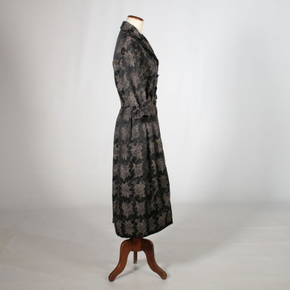 Robe Vintage à Motifs Noir et Marron