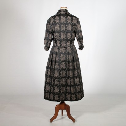 Robe Vintage à Motifs Noir et Marron