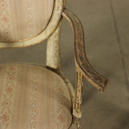 Small Lacquered Neoclassical Armchairs Italy 18th Century