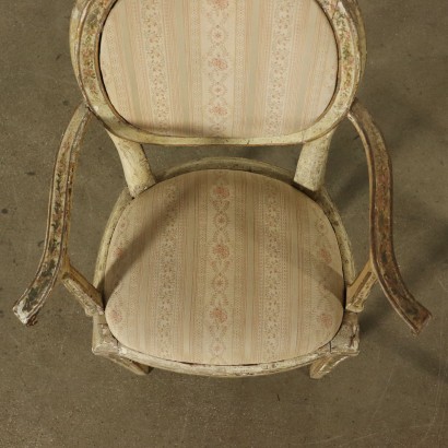 Small Lacquered Neoclassical Armchairs Italy 18th Century