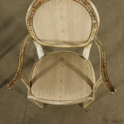 Small Lacquered Neoclassical Armchairs Italy 18th Century