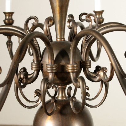 Brass Chandelier Eight Arms Italy 20th Century