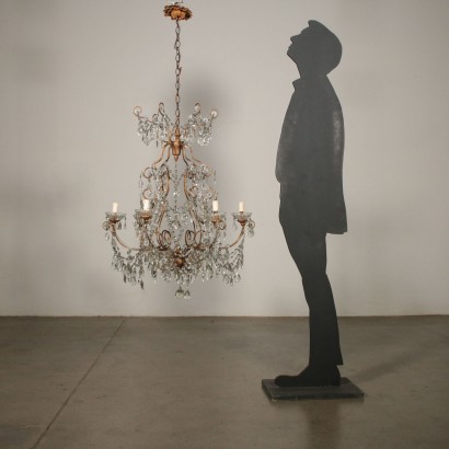 Chandelier with Glass Pendants Italy 20th Century