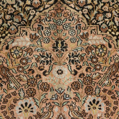 Tapis Srinagar Coton Laine Soie Fabrication manuelle Inde Années 90